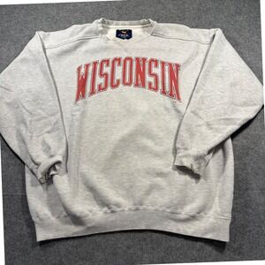 Galt Crew Sweatshirt Mens XL Gray Fair Wisconsin Badgers Vintage Bucky Mascot